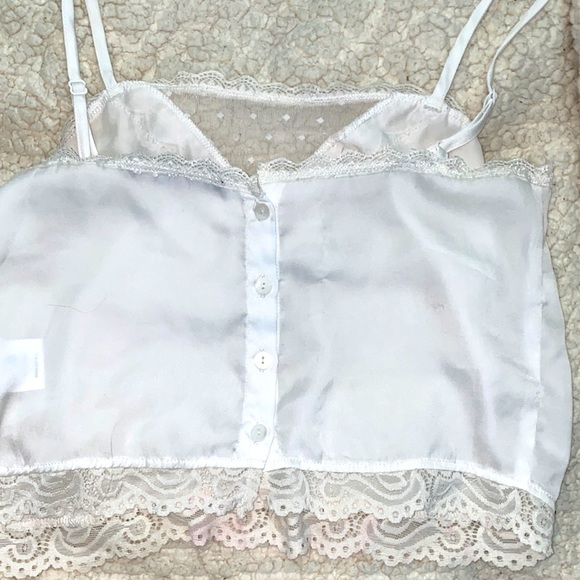 Brandy Melville silk and lace white top - Picture 3 of 3